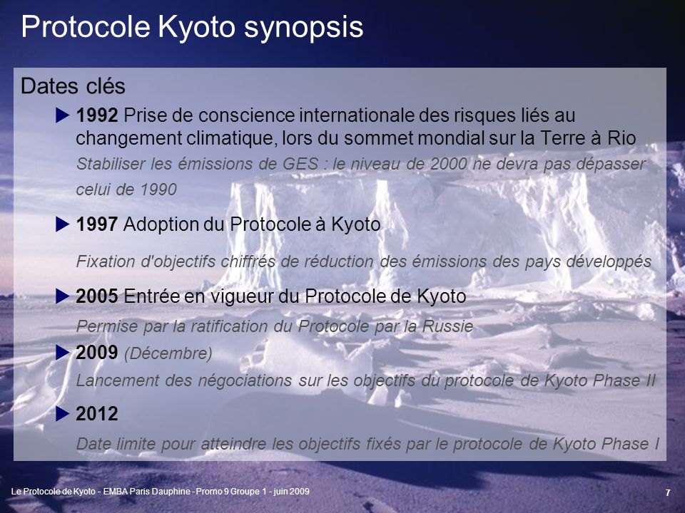 Le Protocole de Kyoto Gestion Internationale Comparée ppt télécharger